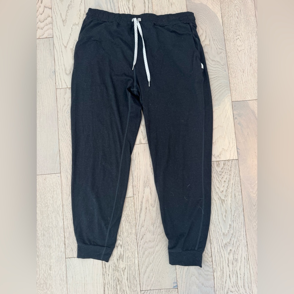 Vuori Black Joggers with White Drawstring